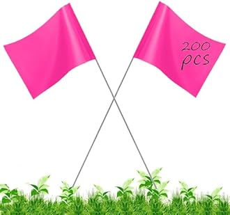 Marking Flags 200 Pack Marker Flags, 4x5x15 Inch Yard Flags, Lawn Flags, Invisible Fence, Survey Flags, Landscape Flags, Sprinkler Flags, Surveyor Flags, Stake Flags, Boundary Flags Dog Training