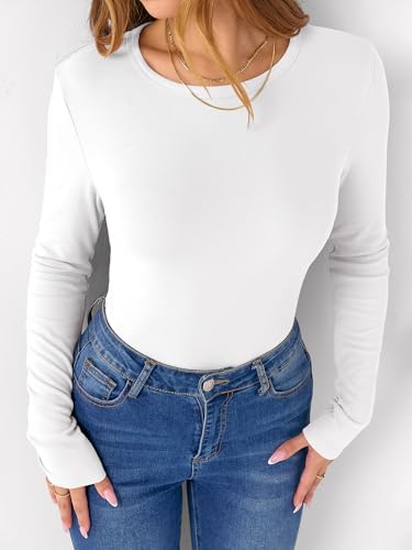 ANRABESS Women Long Sleeve Thermal Shirt Fleece Tops 2025 Fall Winter Crew Neck Casual Base Layer T-Shirts Warm Undershirts3