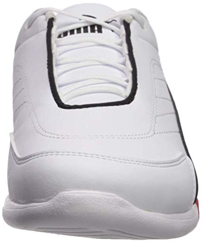 PUMA Puma Unisex-Adult Ferrari Kart CAT Sneaker, White Black-Rosso Corsa, 8 M US