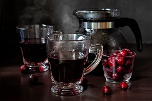 Image of Premium Glass Tea & Coffee Cups Set of 6, 170 ML Transparent Glass Mug with Handle for Tea, Coffee, Green Tea, Milk, Hot & Cold Beverages, Stylish Clear Drinking Cups for Home Kitchen Cafe