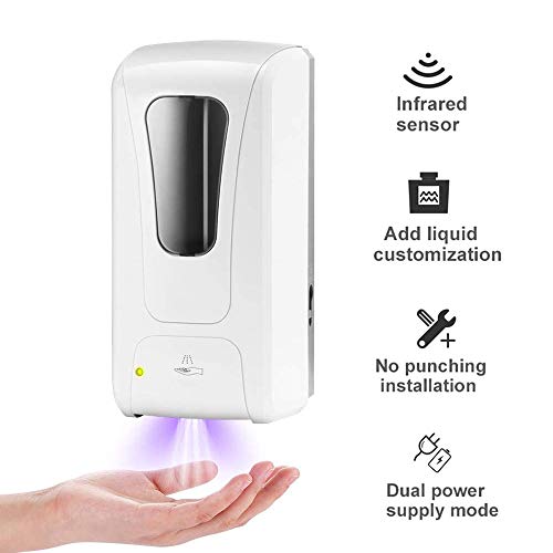 Preisvergleich Produktbild WHBQ Desinfektionsmittelspender Sensor Berührungslose 1000ml, Automatische Sprühen Desinfektionsspender, Seifenspender Wandbefestigung Für Krankenhaus Küche Bad Wc