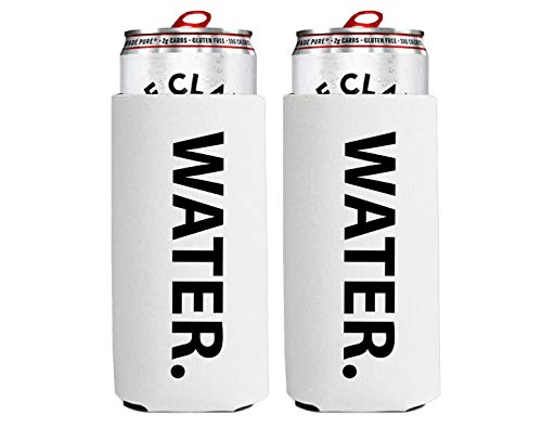 Funny White Claw Coozie/Slim Can Cooler - Neoprene Insulated Can Sleeves for 12oz Tall Skinny Cans like Red Bull, White Claw, Truly, Slim Beer, Iced Coffee (2-PACK)