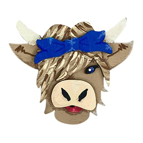 Clipe de ventilação de aromaterapia em forma de vaca | Difusor de carro de madeira Highland Cow com