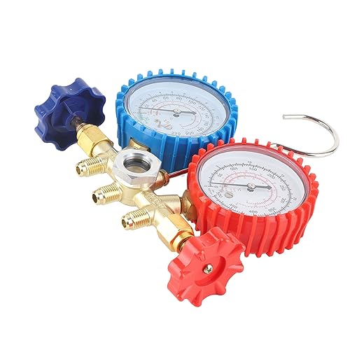 AC Manifold Gauge Set, Intuitive Display HVAC AC Refrigeration Kit Bright Backlit Vacuum Testing for Refrigeration Repairs