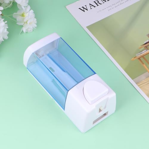 Image of iplusmile Blue Wall Mounted Liquid Soap Dispenser, 300ml Manual, Heavy Duty, Shampoo Dispenser for Bathroom Kitchen Hotel Restaurant, Shower Gel