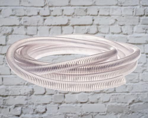 Quarzflex Saugschlauch Transparent Stahlspiralschlauch Förderschlauch Pumpenschlauch Meterware (19 mm (3/4