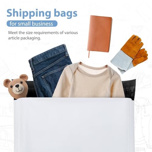 Image of Metronic Poly Mailers 6x9 inch 1000Pcs White Small Shipping Bags for Business | Self-Seal Mailing Bags Bulk Waterproof and Tear-Resistant Mailers Poly Bags Postal Bags for Packaging Clothes, Apparel