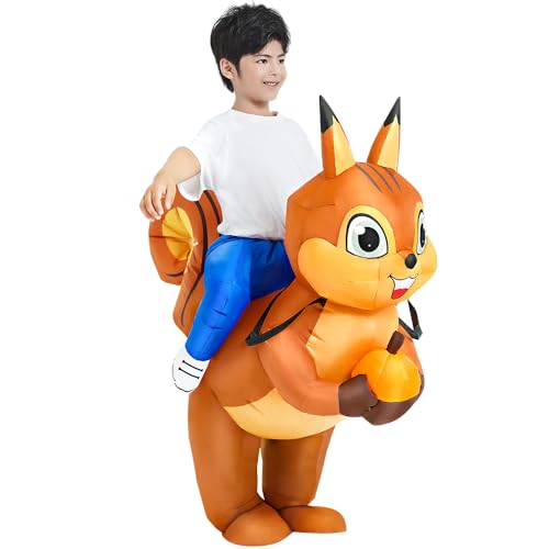 Disfraz inflable de ardilla para niños miniatura 3