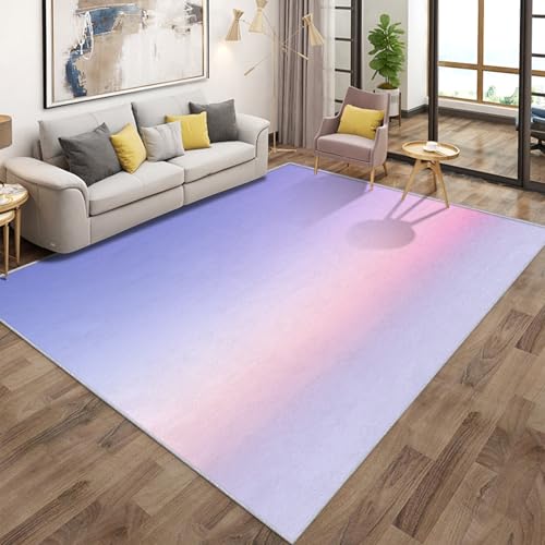 Tapis de salon dégradé violet lavable en machine pour sol glissant
