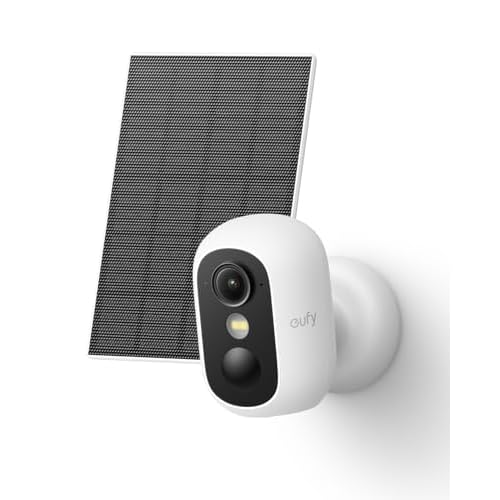 eufy Security eufyCam C35 with Solar Panel, Wireless Security Camera, Outdoor and Indoor, Magnetic Mount, Color Night Vision, Local Storage, No Monthly Fee, IP67, White White Solar Solocam