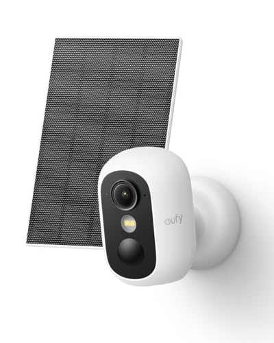 Image of eufy Security eufyCam C35 with Solar Panel, Wireless Security Camera, Outdoor and Indoor, Magnetic Mount, Color Night Vision, Local Storage, No Monthly Fee, IP67, White