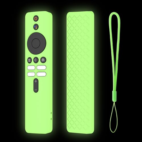 Funda para Mando A Distancia, para Xiaomi Mi TV Box S 2nd Gen, Funda De Silicona Antideslizante Lavable para Mando A Distancia, para Mi TV Stick, Anti-Caída con Cordón De Seguridad (Verde Luminoso)