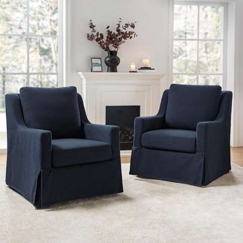 HULALA Home Swivel Accent Chair with Slipcover, Modern Living Room