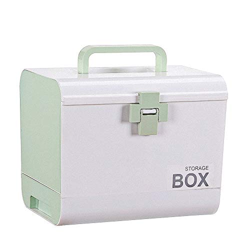 HUICI - Kit de Primeros Auxilios Caja de Almacenamiento de medicamentos con Compartimentos divididos para casa Oficina Coche Lugar de Trabajo Viaje