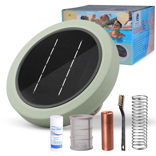 Solar Pool Ionizer for Above Ground, Floating Copper Pool Cleaner, Up to 40,000 Gallons, Swimming...