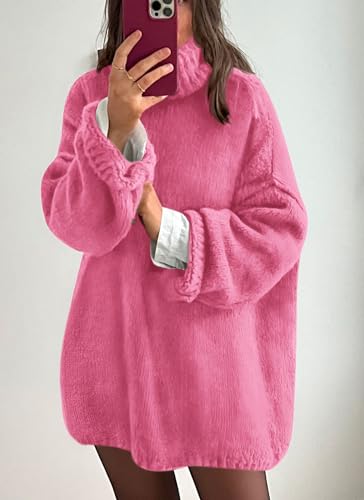 PRETTYGARDEN Women's Knit Oversized Sweater Fall Fashion Casual Long Sleeve Turtleneck Chunky Pullover Tops Winter Clothing
