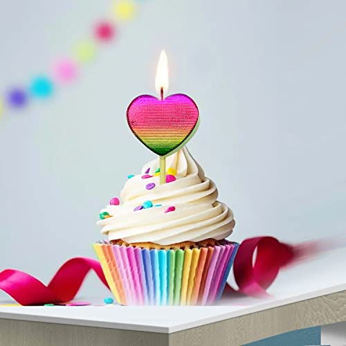 Number Candles Rainbow For Happy Birthday Cake Numbers Candle Cakes Topper Decorations Toppers Gift Wedding Party 1St First Glitter (Heart,Star,Moon,Balloon, Rainbow) #TOP3