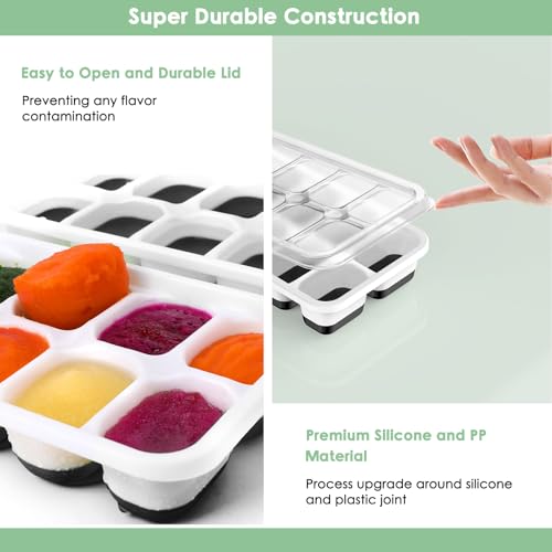 Bandeja para cubitos con tapa, pack de 4 silicona miniatura 2