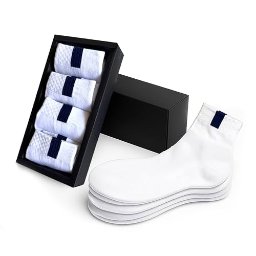 LARSA Men's Performance Crew Socks – Moisture-Wicking, Breathable Cotton, Arch Support, Cushioned Sole – Athletic & Casual Use – 4 Pack2