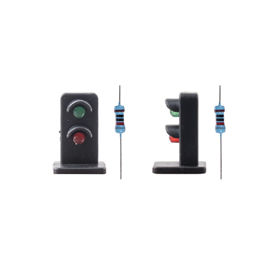 10 Pezzi Modello Ferroviario 2 Aspetti Blocco Segnale Verde/Rosso HO OO Scala LED Semafori per Treno Layout