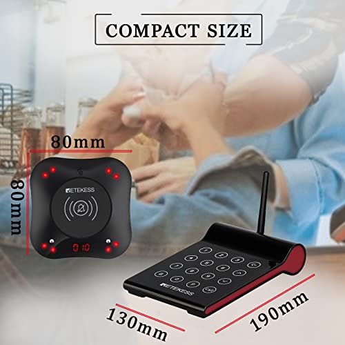 Retekess Td164 Restaurant Pager System,Buzzers For Restaurant Long Range,2624Ft,Touch Screen,Set Keyboard Mute,10 Pagers For Food Truck,Barbecue,Pet Clinic,Store #TOP7