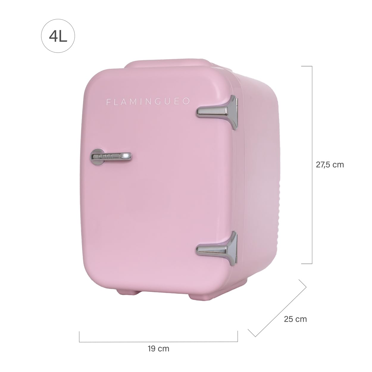 Flamingueo Nevera Pequeña - Mini Nevera 4L, Nevera Cosmeticos, 12V/220V, Mini Neveras Para Habitacion, Nevera Skincare