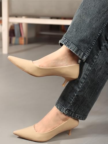 Image of Carlton London Women Comfortable Stiletto Heel Pointed Toe Slip On Fashion Shoes for Daily use, Office use, Casual use