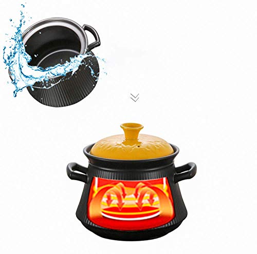 Terakotowy garnek do zapiekanek, terakota, ceramiczny garnek do zapiekanek, gliniany garnek do gotowania, domowy garnek do zupy gazowej z otwartym płomieniem (4 l)