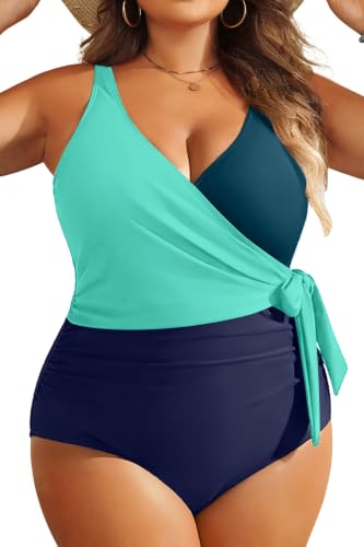 Image of Plus Size One Piece Swimsuits- Tummy Control Full Coverage Bathing Suits