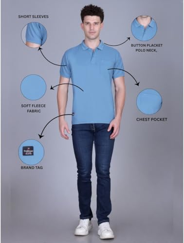 Image of FYLTR Men's Solid Polo | Regular Fit | Casual Polo Shirts for Men