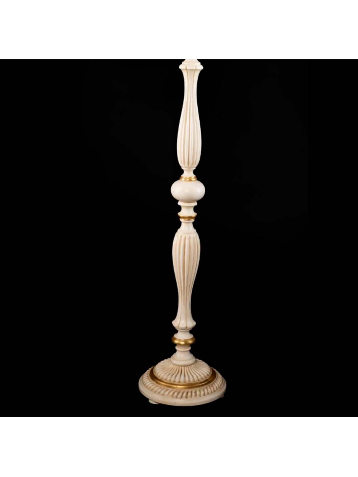 Piantana lampada da terra classica in legno avorio oro a 1 luce esse 725/t per camera da letto, soggiorno, camera, salone