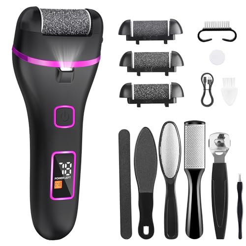 Wolady Lima Electrica Pies Durezas,Lima Pies Electrica con 3 Rodillos y 2 Velocidades,Silenciar, para Eliminar Durezas y Callos Lima Pies (negro)