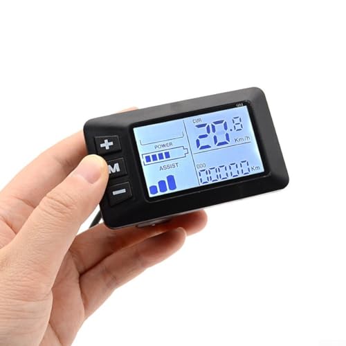 E-Bike Display, Electric Bike LCD Display, 5 Pins G51 Color Screen Intelligent, Ebike LCD Display Control Panel Wireless Bicycle Speedometer Odometer For 24V 36V 48V Systems(Black-white screen)