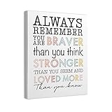 Always Remember You are Braver Than You Think Framed Canvas Wall Art Decor 11×14 inch,Inspirational Girl Nursery Quote Print Painting Artwork Home Wall Decoration For Home Nursery Playroom Girls Room