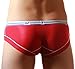 MEYKISS Mens Ice Silk Breathable Triangle Underpants Brief Panties (US M, Red)