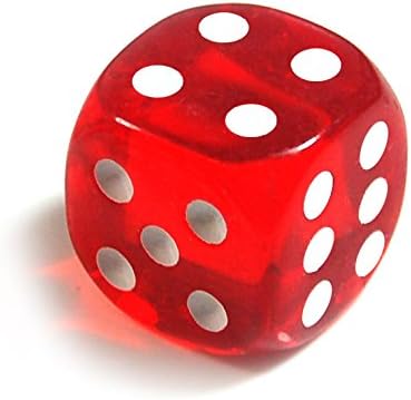 19mm D6 Six-Sided Gaming Transparent Dice (Round Edges, 10pcs)