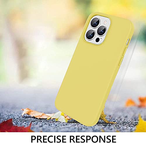 Image of MIDOS Back Cover Compatible with iPhone 14 Pro Max Case Liquid Silicone Full Protection Shock Proof Back Cover for iPhone 14 Pro Max (2022) 6.7 inch (Yellow)