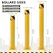 COZONY Safety Bollard Post, 42 x 4.5 inch Removable Steel Traffic Parking Barrier Bollards, Yellow, 8 Pack