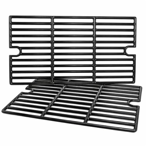 GRISUN 16.5' Cast Iron Cooking Grates for Charbroil Smoke Hollow, Grill Grates Replacement Parts for Gas Grill Model Smoke Hollow PS9900, 7000CGS, Charbroil 463722315 463722313 463750914