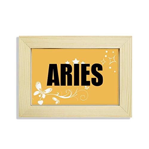 Plaque en bois Bélier zodiaque avec illustration de fleurs