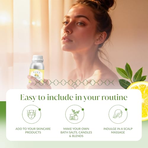 Image of Siva Lemon Essential Oil 16 Fl Oz - for Diffuser, Skin & Hair Care - Ideal for Massage & DIY Blends