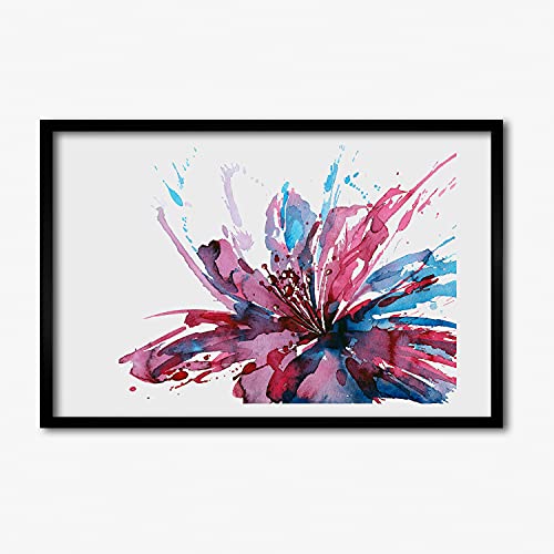 Tableau moderne fleur abstraite 60x40 cm pour habiller un mur vide facilement