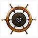 Nagina International Time's Wall Clock | Nautical Pirate's Ship Wheel | Premium Craft Gift (24 Inches)