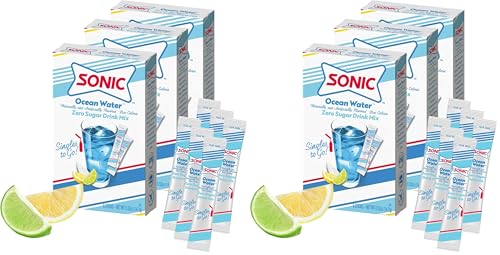 Image of Sonic Singles to Go Powdered Drink Mix, Ocean Water, 6 Sticks per Box, 3 Boxes included (18 Sticks Total) (Pack of 2)