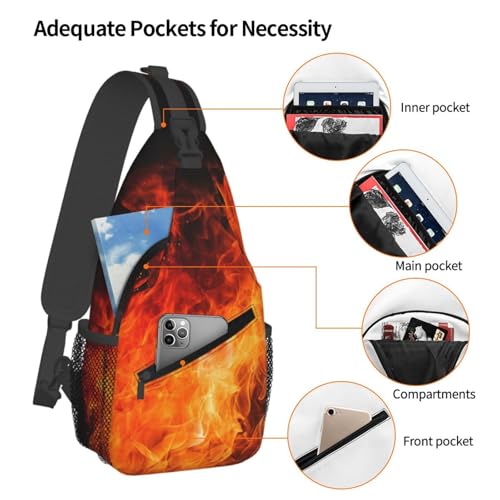 Bolso tipo sling Roaring Flame para senderismo y uso diario miniatura 3