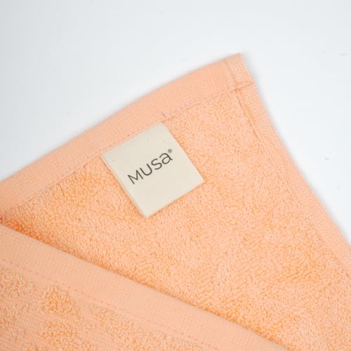 Image of Musa Banana Face Towels | 400 GSM | Terry Face Towel Set of 4 with Free Bag | Super Soft & Ultra Absorbent Towels for Facewash | Face Towel for Women, Men (Peach Fuzz)
