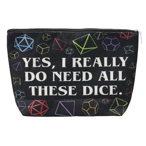 DND Dice Bag Black Dice Organizer Case Pouch for D&D RPG Dungeons and Dragons Board Game DND Gifts for Men Women Game Lover