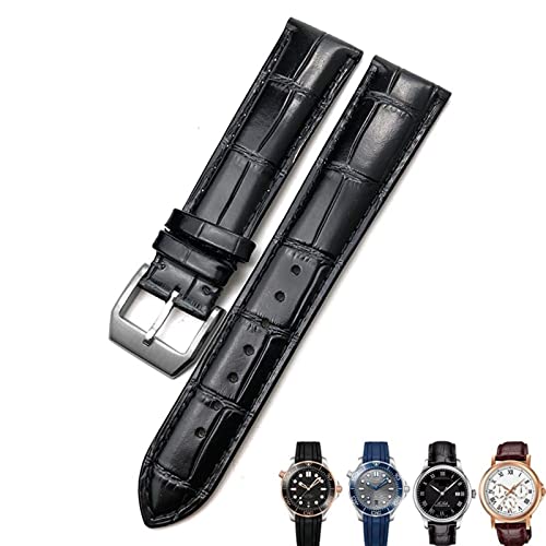 Correa de piel vacuna de 20mm: cierre de mariposa ergonómico para Omega Seamaster 300