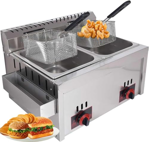 Generisch 10L Edelstahl Gas Tiegelfritteuse
