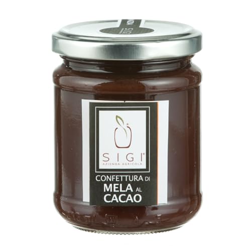 SIGI Azienda Agricola Mermelada de manzana con cacao | Sin colorantes, conservantes, aditivos | 100% artesanal y natural | Hecho a mano, fabricado en Italia | Tarro de 110 g.